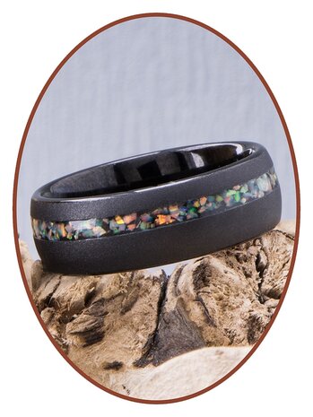 JB Memorials Tungsten Carbide Opal Cremation Ring - RB048QO