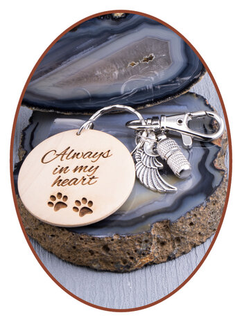  Cremation Ash Hair Key Chain / Travel Micro Urn 'Angelwing - Butterfly' - KEY004