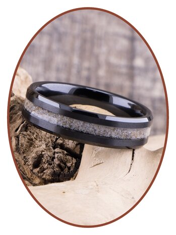 JB Memorials Ceramic Zirconium Special Cremation Ring 6MM WIDE- RB048BD