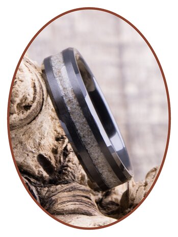 JB Memorials Ceramic Zirconium Special Cremation Ring 6MM WIDE- RB048BD