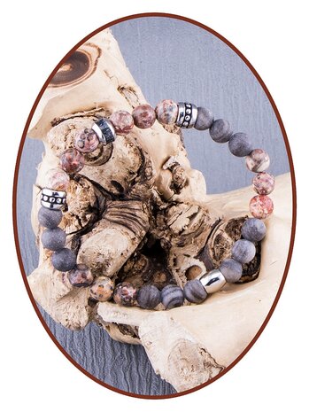 JB Memorials Frosted /polished Natural Stone Ash Bracelet - KHA029