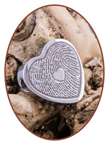 Stainless Steel Exclusive 'Fingerprint' Heart Cremation Pendant - B304VI