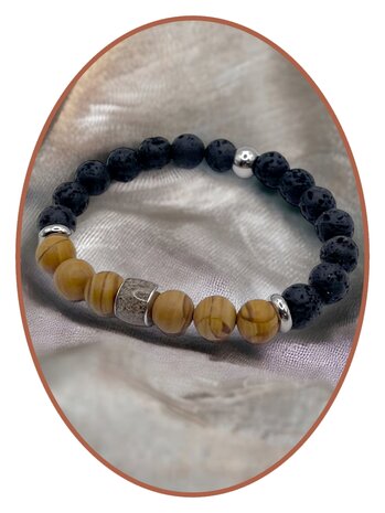 JB Memorials Lava and Natural Stone Ash Bracelet - KHA031