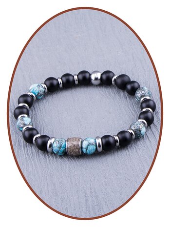 JB Memorials Synt. Turquoise Onyx Stone Ash Bracelet - KHA034