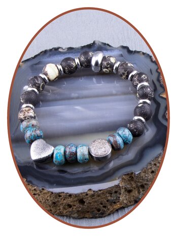 JB Memorials Fingerprint Beads Ash Bracelet - KHA030A