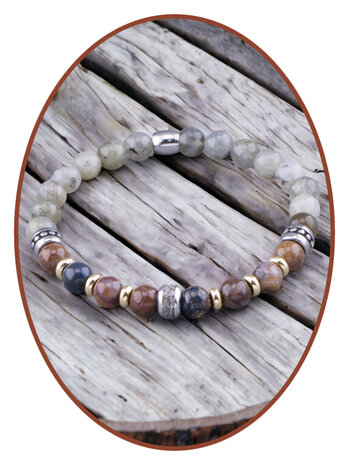 JB Memorials Pietersite and Labrodorite Beads Ash Bracelet - KHA036