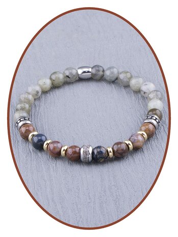 JB Memorials Pietersite and Labrodorite Beads Ash Bracelet - KHA036