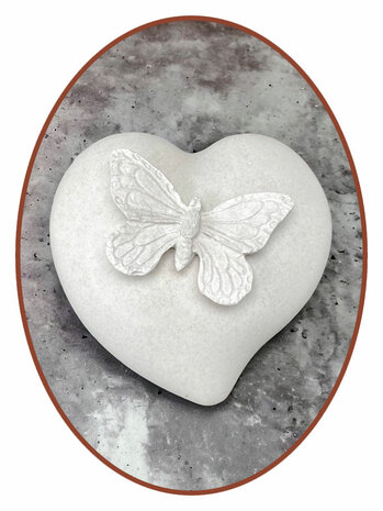 JB Memorials exclusive Heart made with ashes, with optional butterfly made with ashes - AS004