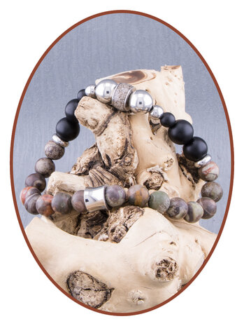 JB Memorials Onyx and Natural Stone Ash Bracelet - KHA040