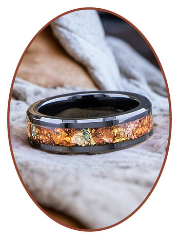 Cremation Ash Ring - Heavenly Metallic Treasures - 6 or 8mm width - JRB145D-4M2B