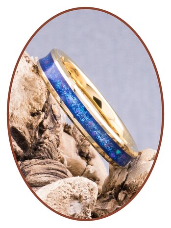 JB Memorials Tungsten Carbide 'Ocean Blue' Ladies Cremation Ring 4mm - RB143E