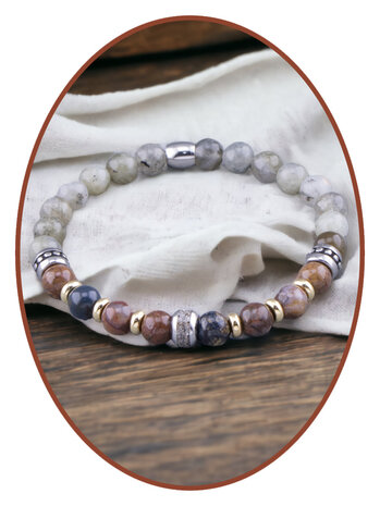 JB Memorials Pietersite and Labrodorite Beads Ash Bracelet - KHA036