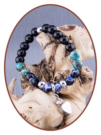 JB Memorials Exclusive Agate Beaded Bracelet with Ash Charm KHA043
