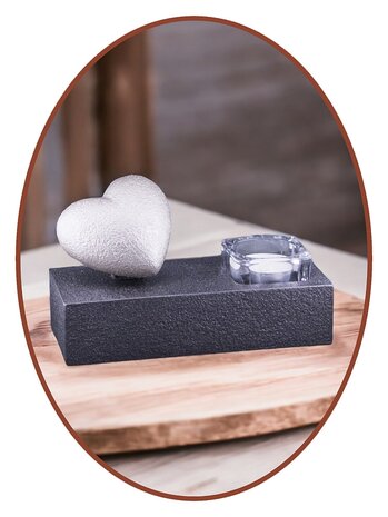 Mini Ash Urn Heart with Candle Holder - HM482T