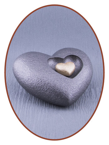 Mini Ash Urn 'Heart in Heart' in Different Colors - HMP613