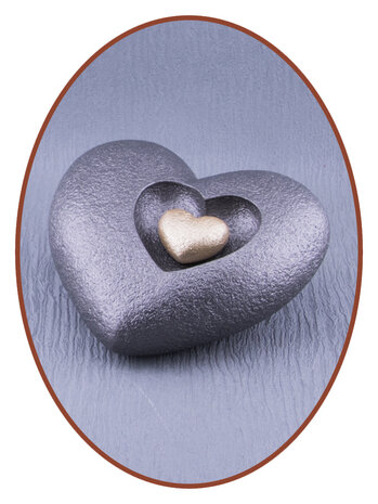 Mini Ash Urn 'Heart in Heart' in Different Colors - HMP613