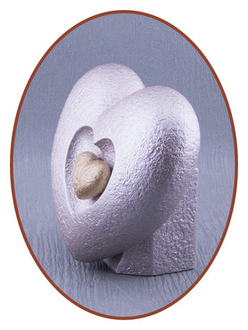 Mini Ash Urn 'Heart in Heart' in Different Colors - HMP613R