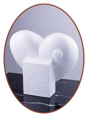 Mini Ash Urn 'Heart in Heart' Pearl White - HMP613PW