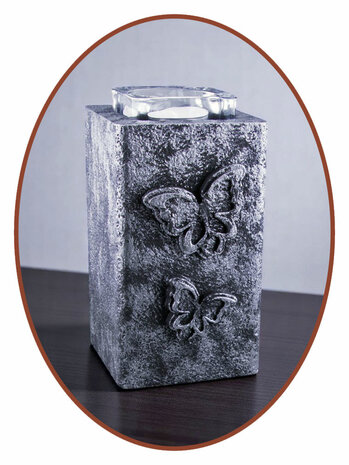 Mini Ash Urn 'Old Steel' with Tealight Holder - HMP677