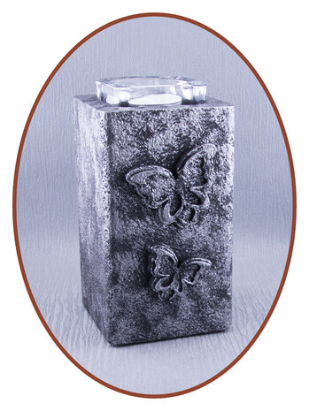 Mini Ash Urn 'Old Steel' with Tealight Holder - HMP677