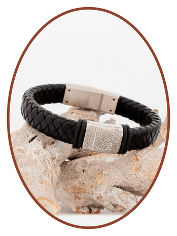 Stainless Steel Leather Fingerprint Ash Bracelet - ASB050-Z