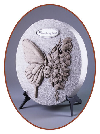 Midi Ash (wall) Urn 'Butterfly - Flowers'  in Different Colors - HMP690