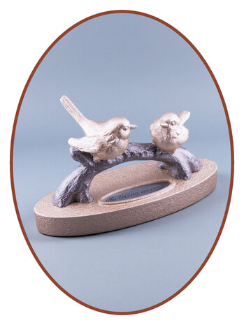 Mini Ash (Duol) Urn 'Birds on a tree trunk'  in Different Colors - HMP691