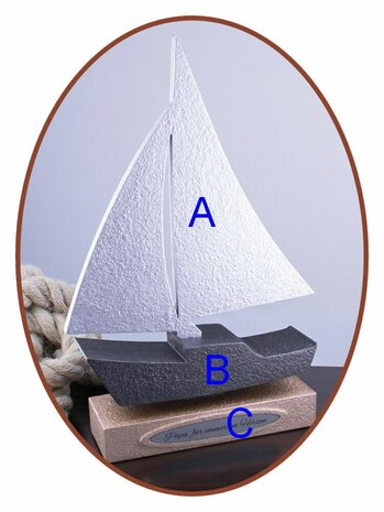 Mini - midi Ash Urn 'Sailing ship' in Different Colors - HMP608