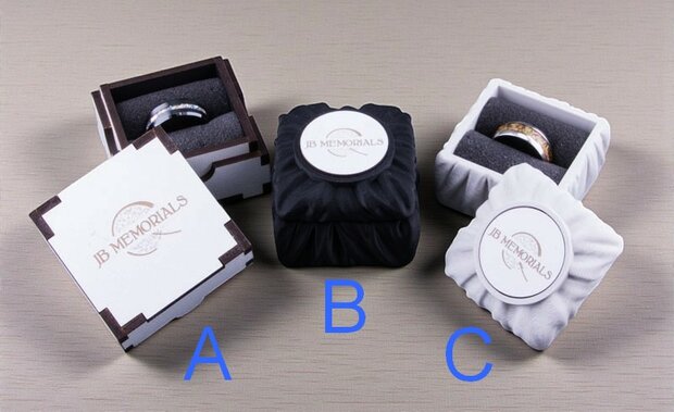 JB Memorials Natureline Ceramic Zirconium / Wood Cremation Ash and Hair Ring - WR015H
