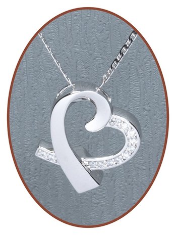 925 Sterling Silver Cremation Pendant 'in my heart' - Z017