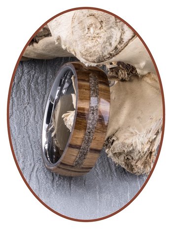 JB Memorials Natureline Wood / Tungsten Cremation Ring - WR003