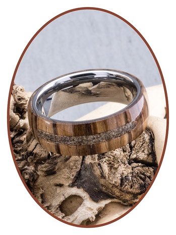 JB Memorials Natureline Wood / Tungsten Cremation Ring - WR003