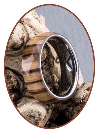 JB Memorials Natureline Wood / Tungsten Cremation Ring - WR003