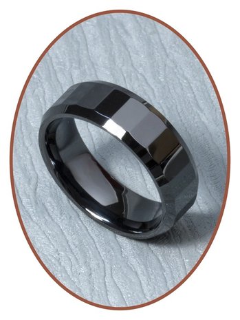 Ceramic Zirkonium Text Remembrance Ring - XR01