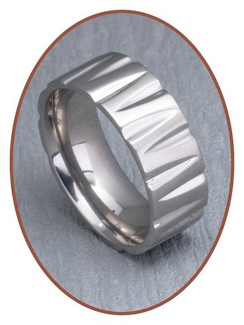 Titanium Graveer Gedenk Ring - XR20
