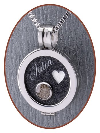 316L Edelstalen JB Memorials Black Locket Ashanger - RSP072B