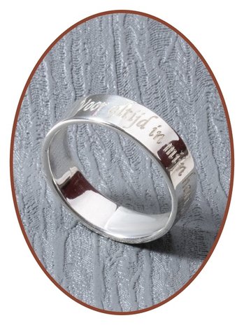 JB Memorials Sterling Zilveren Tekst Gedenk Ring - RB065