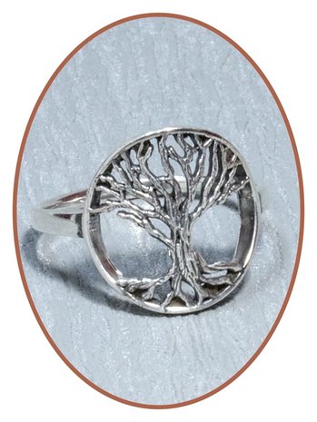 JB Memorials 925 Sterling Silver 'Tree of Life' Cremation Ring - RB106