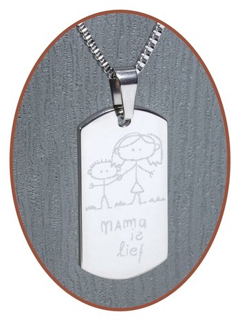 Stainless Steel Pendant With Your Childs Painting - PR002