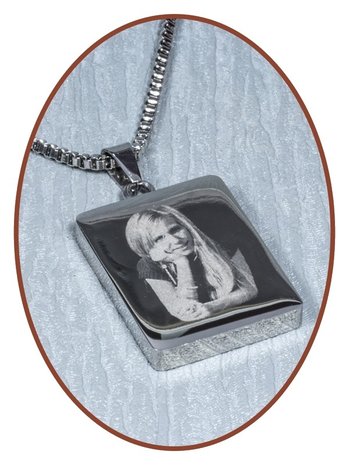 Stainless Steel JB Memorials Premium Design Photo Cremation Pendant - B333F