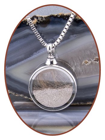 Stainless Steel Glass Hair Cremation Ashes Pendant - B413