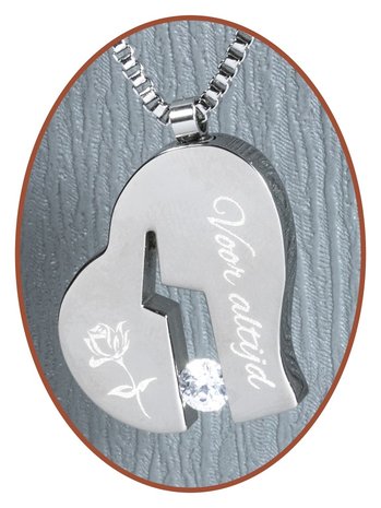 Titanium JB Memorials Gegraveerde Premium 'Gebroken hart' Ashanger - T019G