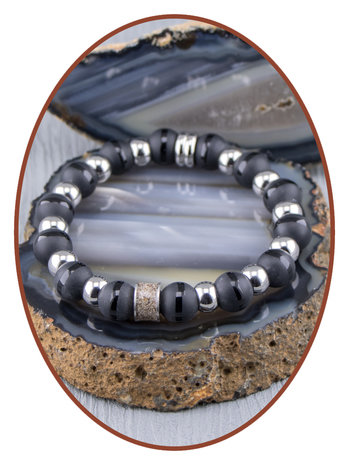 JB Memorials Frosted Agate Mens Ash Bracelet - KHA020