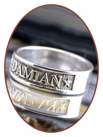 JB Memorials 925 Sterling Silver Name Remembrance Ring - RB067N