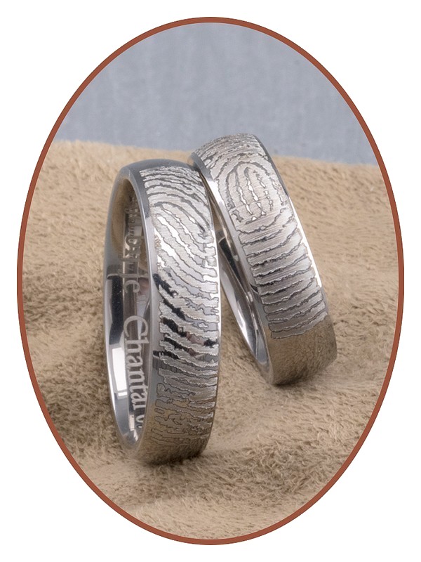Celsius Schrijfmachine getuigenis Titanium Remembrance Fingerprint Ring - SR004E - JB Memorials affordable  ash pendant ash jewelry ash ring ash bracelet mini urn