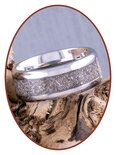 Partly Visible Cremation Ash Ring 6/8mm wide - JCRA006-4M2B