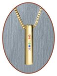 Stainless Steel JB Memorials Premium Gold color 'Rainbow' Cremation Pendant - G003