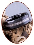 JB Memorials Tungsten Carbide Satin Black Cremation Ring - RB048TB
