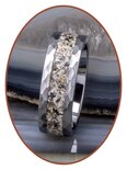 JB Memorials Tungsten Carbide Hammered  Cremation Ring - RB142