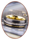 JB Memorials Tungsten Carbide Gold-color / Black Cremation Ring 8mm- WR016H